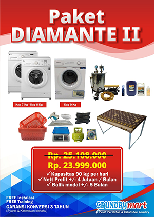 Paket Usaha Laundry Diamante II Laundry Mart Indonesia - Beranda