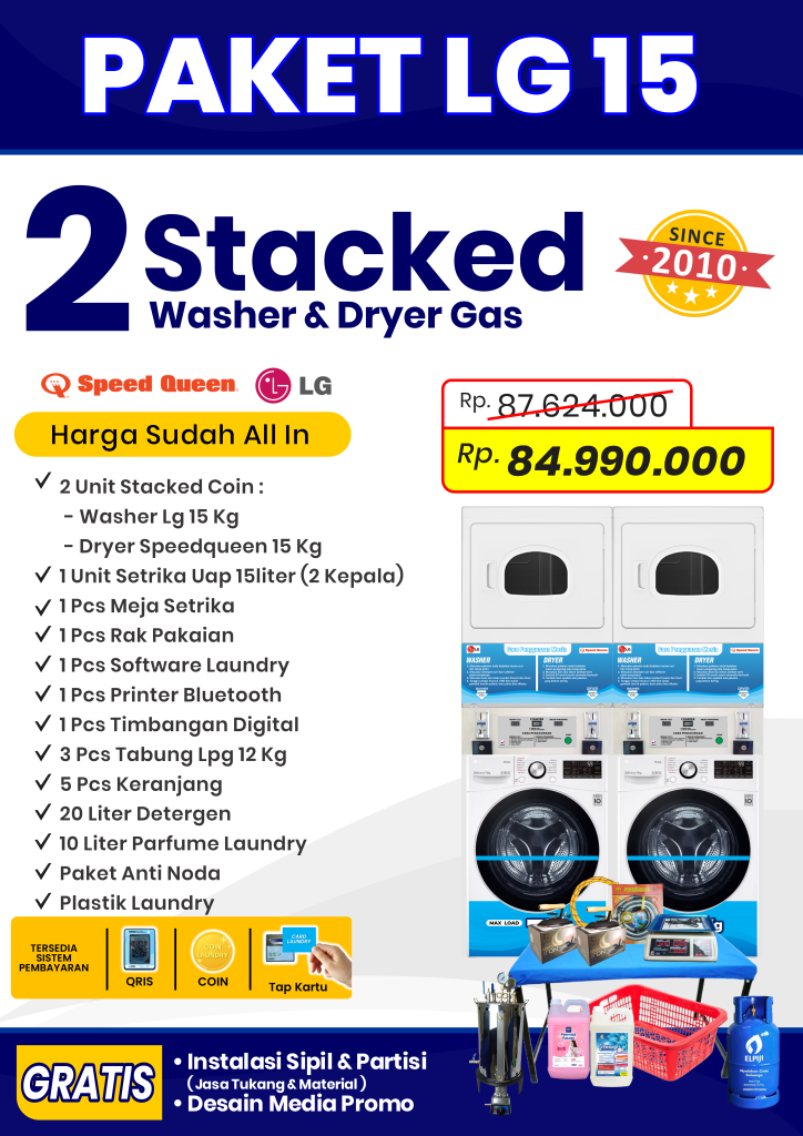 Paket laundry - LG 15 2 Stacked - washer lg