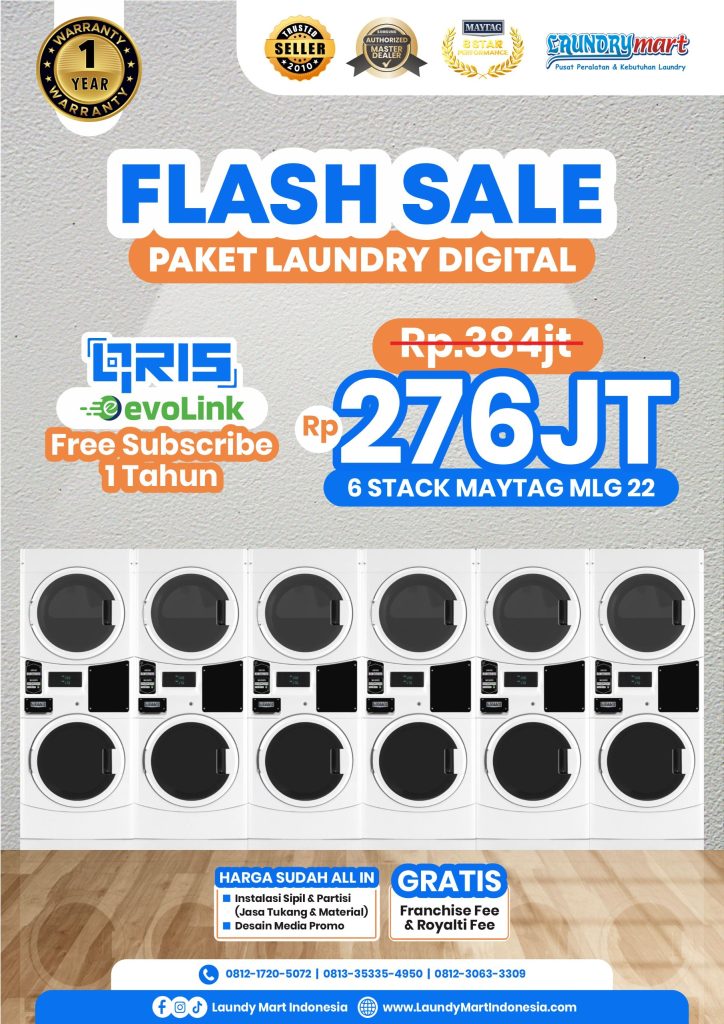 paket laundry digital - self service - maytag mlg 22