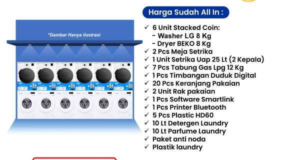 paket laundry kiloan beko - lg - 6 stack